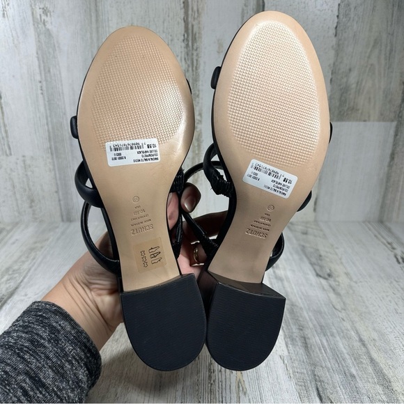 New Schutz Olly Strappy Block Heel Sandal in Blacke #789 - Picture 11 of 12